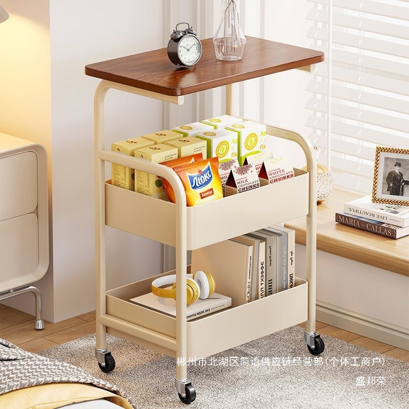 Fábrica directa de decoraciones de agua sala de estar sofá lado varios carritos creativos almacenamiento móvil con ruedas mesa de té dormitorio doméstico
