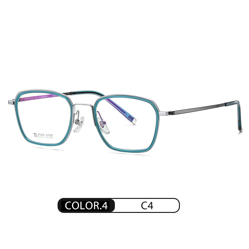 Nueva placa gafas lisas de moda de las mujeres gafas de miopía cuadrados marco hombres r2325 Kick-off diseño gafas de titanio puro marco