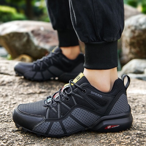 Summer New Lightweight Breathable Men's Net Shoes Outdoor Sports Casual Net Face Shoes Men Anti-Slip Physical Training Hiking Shoes