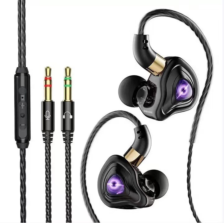 Auriculares de computadora de escritorio en la oreja dos en uno con cable e-sports juego dedicado USB Dual-plug auriculares con micrófono
