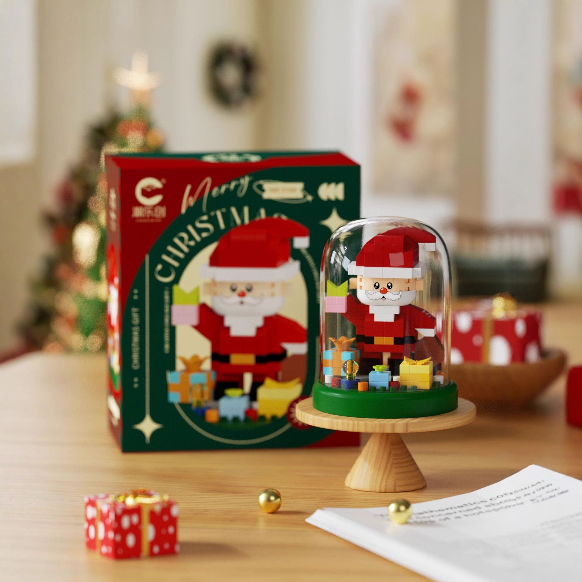 Chaole innovador 7540 - 1 Navidad bloque de construcción con cubierta de polvo de partículas pequeñas juguetes de montaje regalos de vacaciones para niños