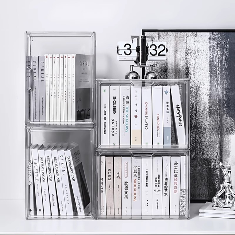 本収納ボックス本棚デスクトップ整理ボックスオックスフォードツリー本棚子供絵本学生a4透明ディスプレイボックス|undefined