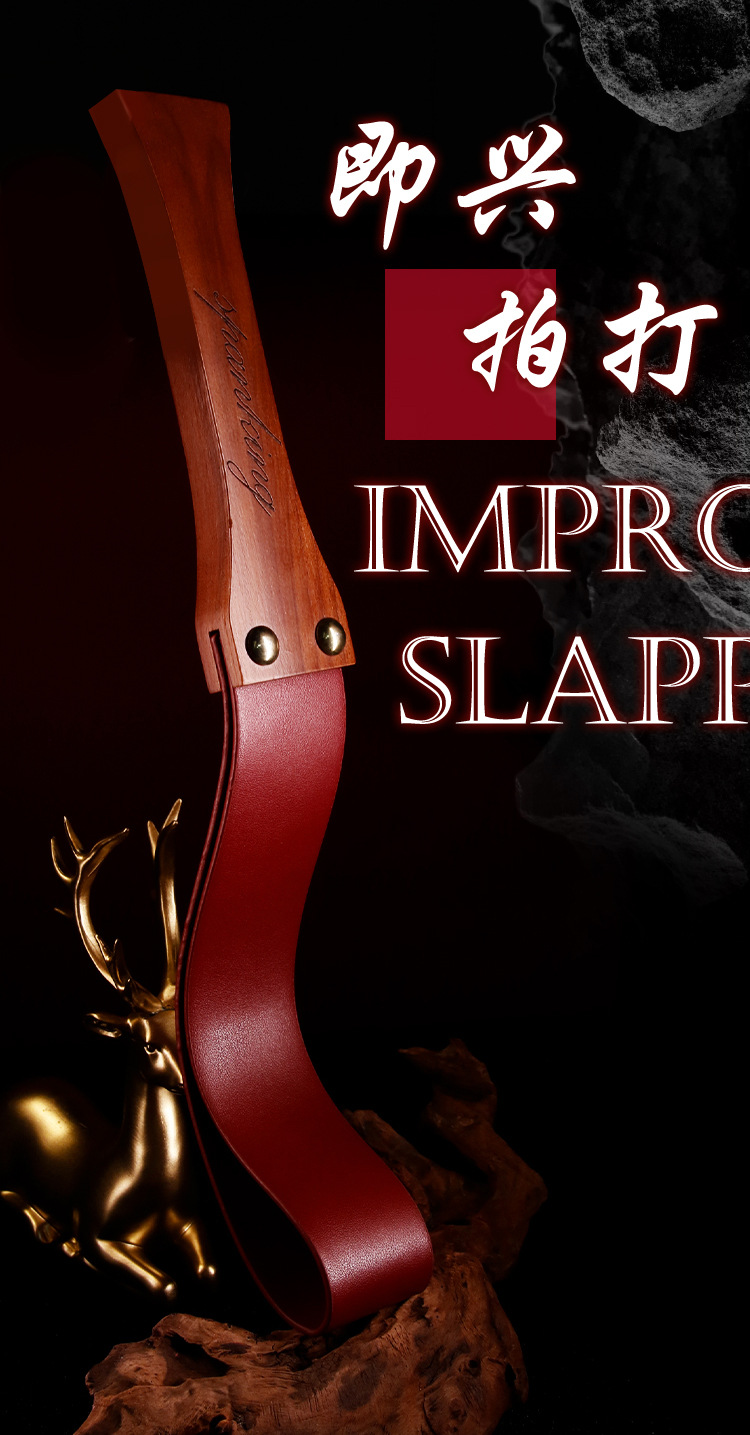 SM Faux Leather Flogger Whip for Adult Couples, Red, Lightweight Sensory Play Accessory — detail image 29