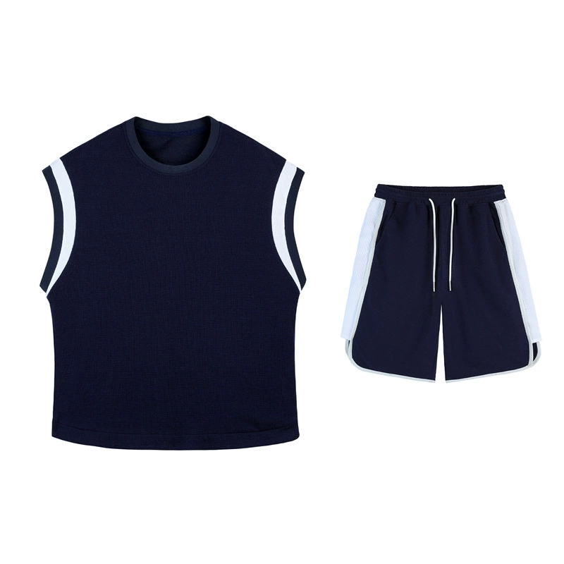 Футболка без рукавов для мужчин Летний тонкий жилет для плеча баскетбол для отдыха Спортивные шорты с короткими рукавами для мужчин