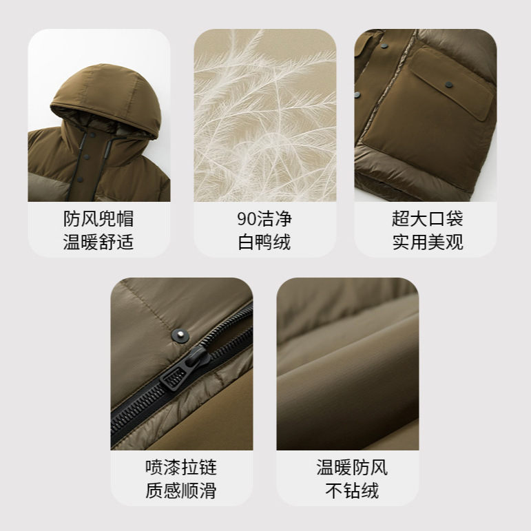 Otoño y invierno nuevos chaquetas encapuchadas corta chaqueta de negocios de hombre gruesa chaqueta de invierno caliente simple