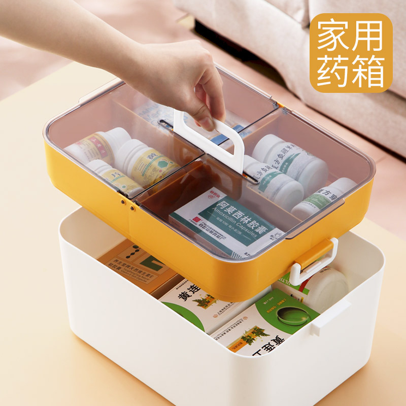 Household Medicine Box Extra Large Capacity Family First Aid Box Car Medical Box Double Layer Medical Medicine Box Storage Box