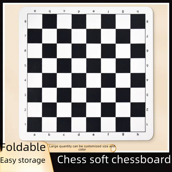 International Chess Board Soft Velvet Fabric Pu Leather Chess Green and White Grid Black and White Grid Portable Rollable Pvc