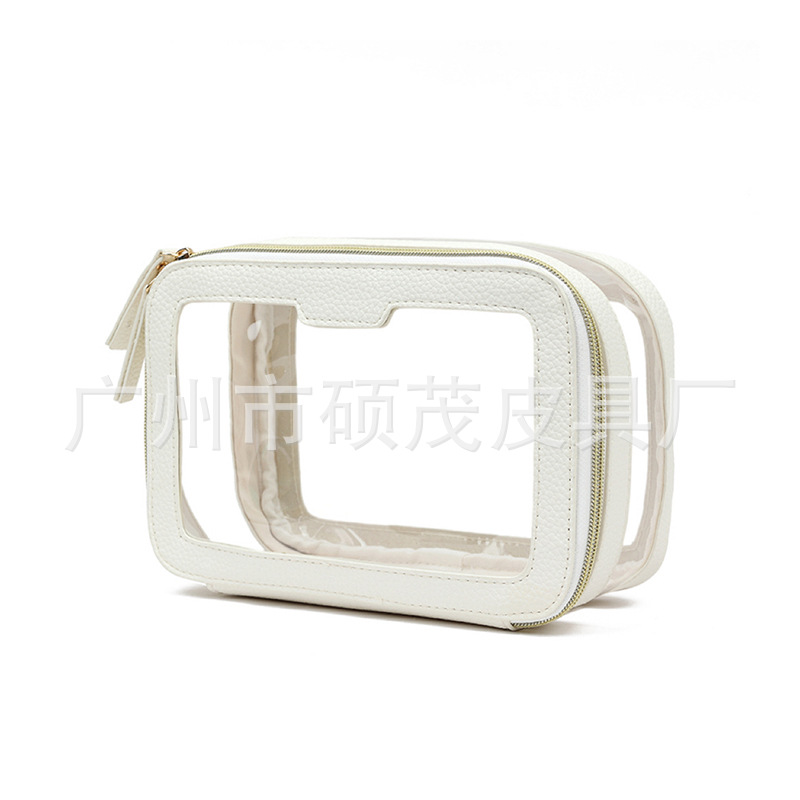 2024 nueva bolsa de cosméticos transparente TPU de alto valor bolsa de almacenamiento cuadrada de gran capacidad bolsa de lavado de viaje multifuncional