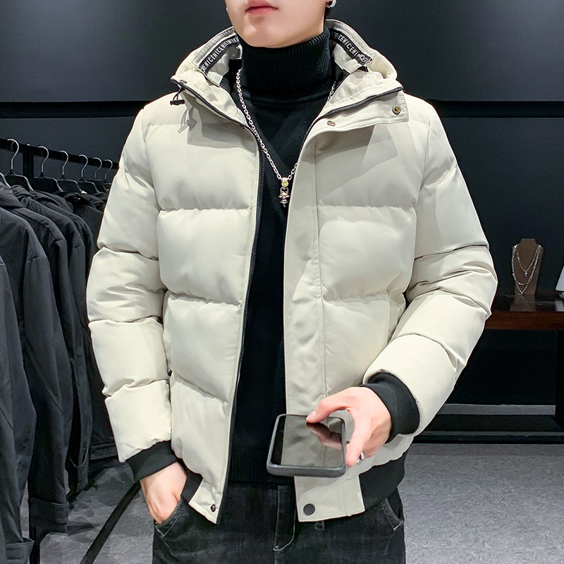 跨境男士短款棉衣冬季新品棉袄修身时尚加厚连帽棉服厂家一件代发