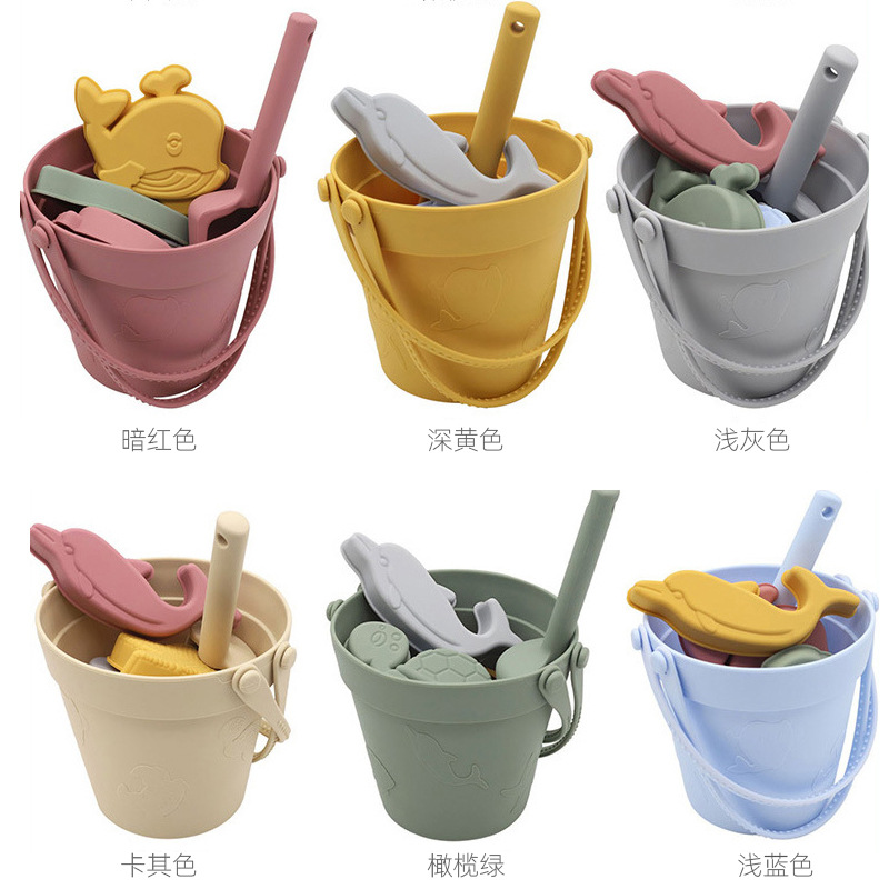 Cubo de playa de silicona para niños | Juguete resistente al agua y a caídas, uso interior y exterior, ideal para arena, playa y juegos al aire libre