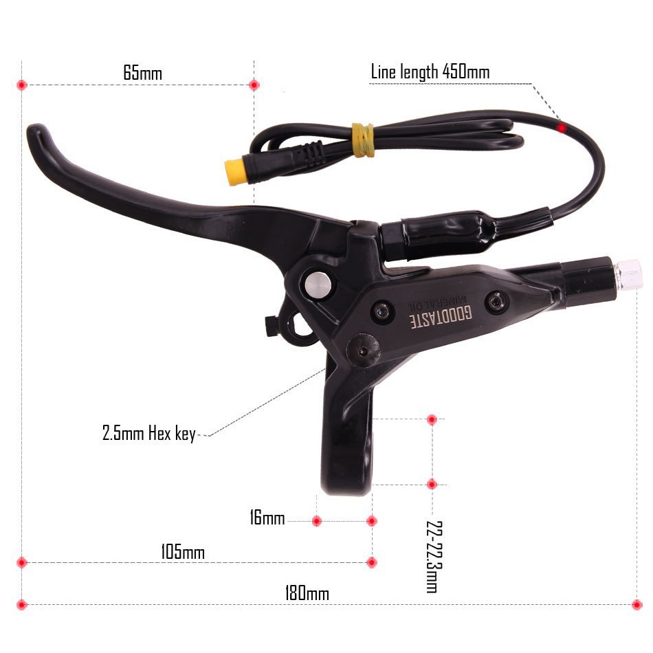 GT07N [Instalado a la derecha] freno de aceite de scooter eléctrico, freno de apagado, conductor, fabricante de freno de disco de aceite de bicicleta