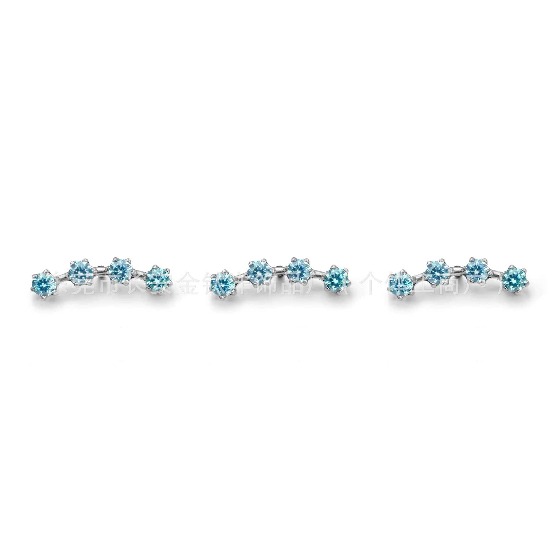 F136 Titanium Four-Row Zircon Lip Piercing, Ear Stud, Ear Conch Stud, Ear Cartilage Stud, G23 Titanium Alloy Piercing Jewelry detail image 7