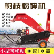 树枝粉碎机园林果园树叶枝条碎枝机家用小型可移动秸秆木材碎木机