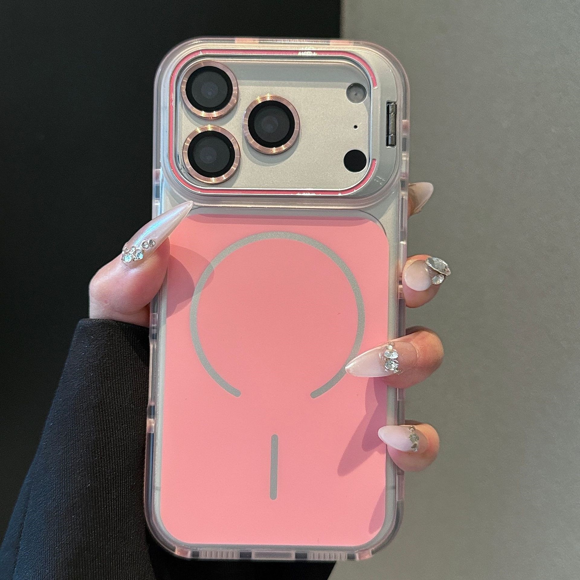 Maqnit Telefon Qabı — Lens Qoruyucu Filmlə, Çevik Tutacaq