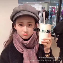 秋冬季羊毛围巾女双G灰粉色披肩字母提花双面羊绒围脖情侣款保暖