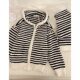 2024 New Coral Fleece Striped Women's Pajamas Autumn and Winter High-end fleece-lined Thickened Home Clothes for Outer Wear