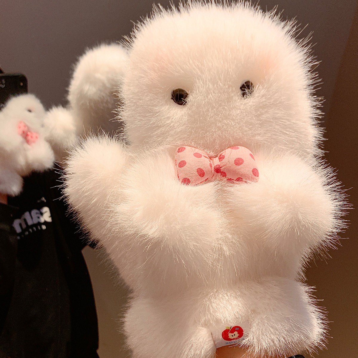 Guantes de conejo de lana de invierno caliente para mujeres guantes de bicicleta de invierno de guantes de ciclismo de lana adorable y grueso