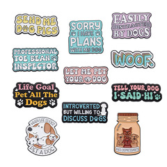 跨境新款彩色英文字母系列小眾徽章可愛小狗愛狗人士勳章背包配飾