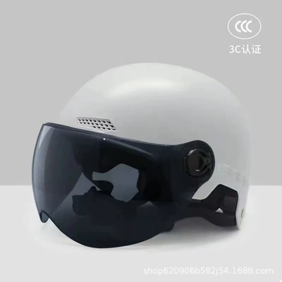 Motosiklet kaskı (dəbilqə) for Men and Women, Suitable for - light-gray-sun-protection-short-glasses-free-night-reflective-stickers-306