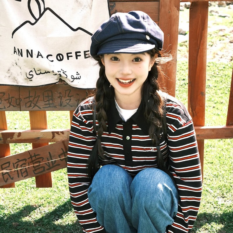 日系复古牛仔贝雷帽女文艺气质八角报童帽百搭显脸小云朵画家帽子|undefined