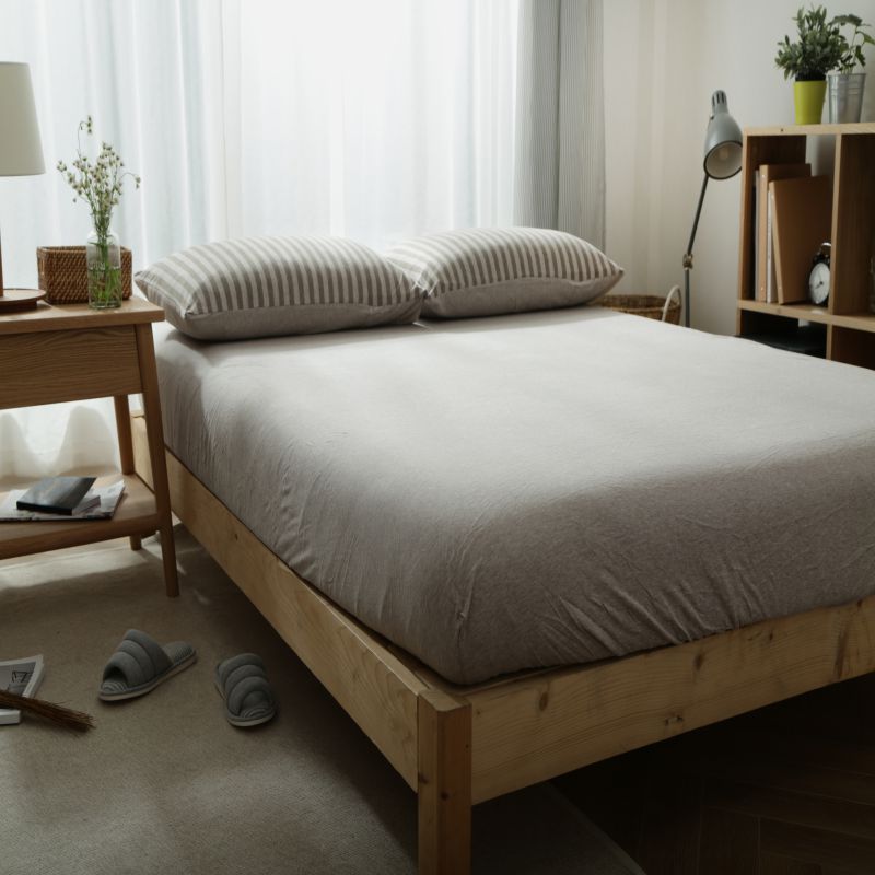 Cama de cama de algodón sin impresión de una sola pieza de tejido Tianzhu algodón Simmons sábanas de algodón antideslizantes fijas colchón cubierta protectora image 26