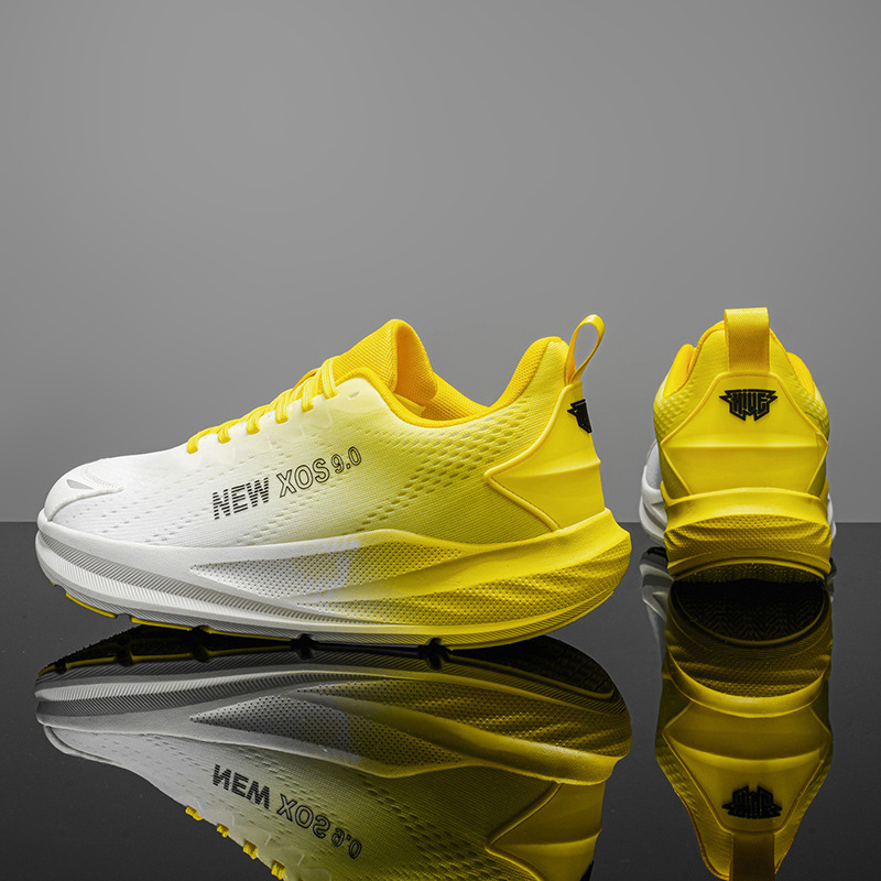 Zapatos de correr de altura ancha, zapatos de correr de malla transpirables para hombres y mujeres, zapatos de deporte ampliados y elevados, amortiguación general de cuatro estaciones, zapatos de correr grandes portátiles