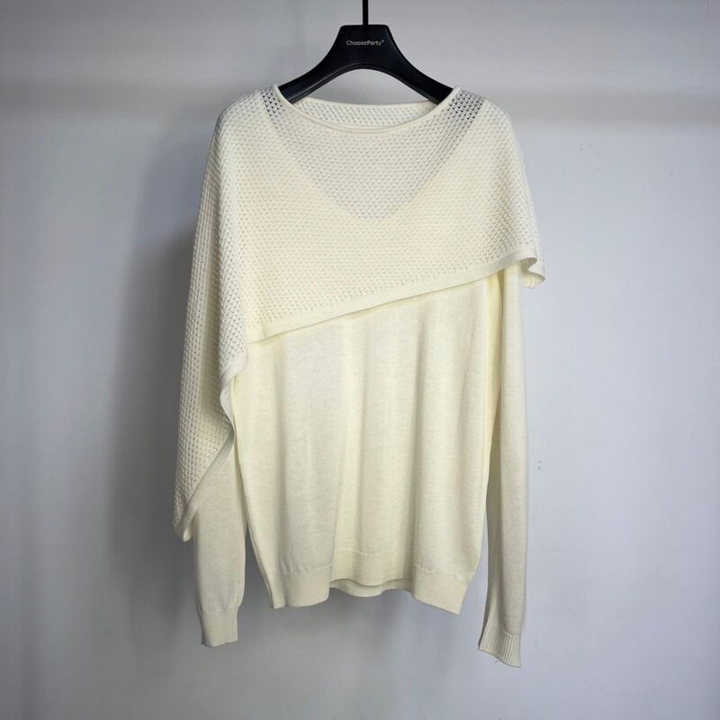 【CP】Designer Women's Clothing Store Authentic Hollow Out Shawl Two-Piece Set V-Neck Pullover Sweater Long Sleeve Knitwear 【CP】Designer Women's Clothing Store Authentic Hollow Out Shawl Two-Piece Set V-Neck Pullover Sweater Long Sleeve Knitwear