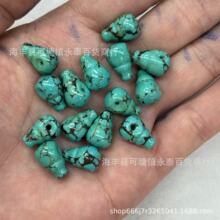 优化绿松石隔珠老绿色铁线三通藏式菩提顶珠 diy配饰散珠批发