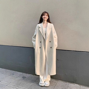 Cross-border autumn and winter new women's coat women's light luxury Joker long woolen coat explosions ins wholesale
