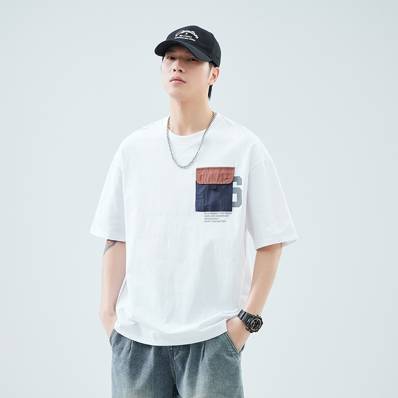 Camiseta de hombre Danbaoni, verano 2025, nueva, estilo japonés, marca de moda, estampado de letras, camiseta holgada