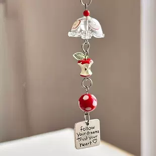 Apple Pendant Charm (GJ-031) Ceramic Bead Keychain Phone Case Accessory, Cute DIY