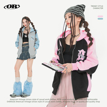 OREETA美式多巴胺拉链卫衣潮牌复古开衫连帽外套特价清仓不退不换