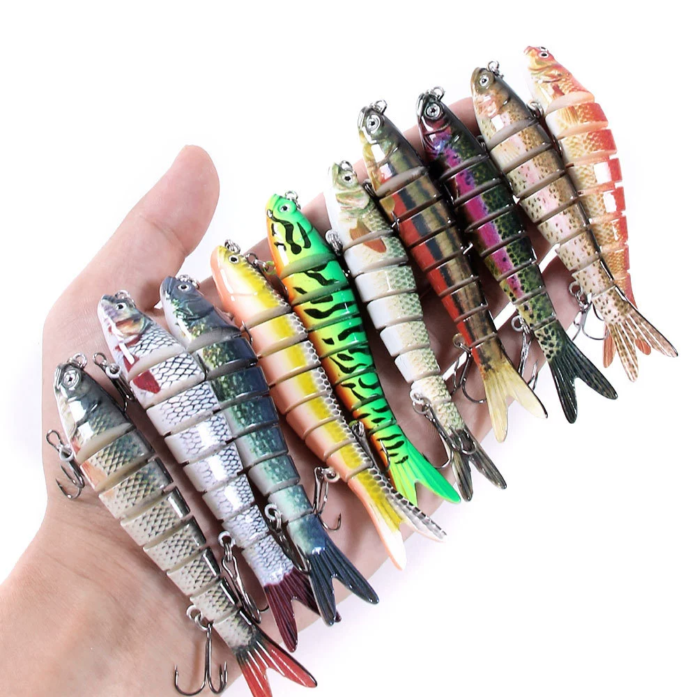 Lua fake bait set, sunk loach, simulated multi-section minnow bait, Lua bait, plastic hard bait, bionic fishing gear