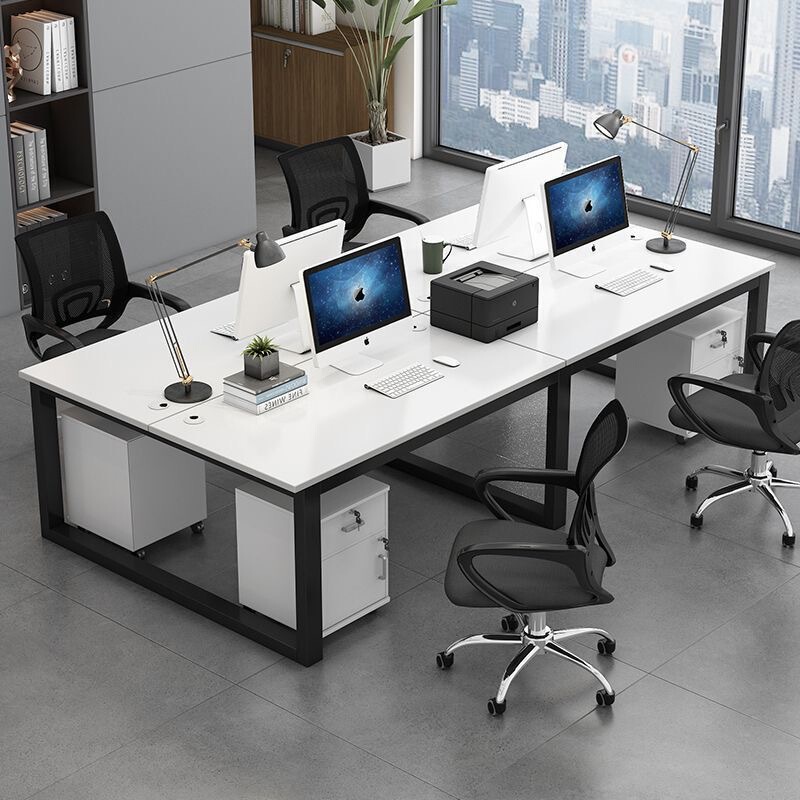Office desk, employee workstation, 2/4/6/8-person cubicle, long rectangular workstation, simple modular partition, work area Office desk, employee workstation, 2/4/6/8-person cubicle, long rectangular workstation, simple modular partition, work area