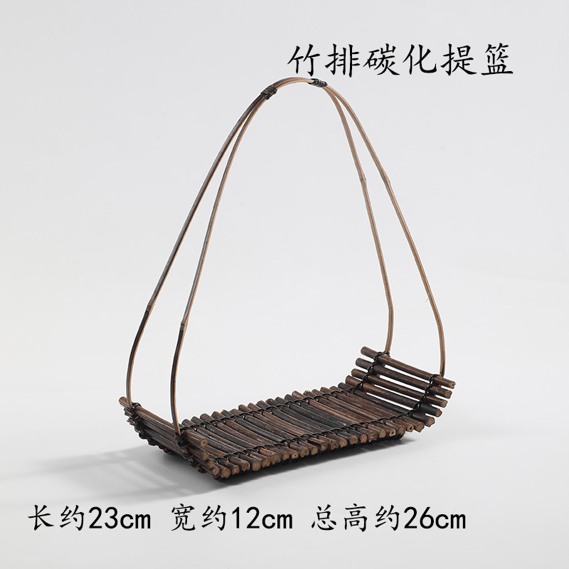 手作り竹編みバスケット家庭用ティープレート果物バスケット菓子トレイ創意竹バスケット結婚竹編みバスケット|undefined