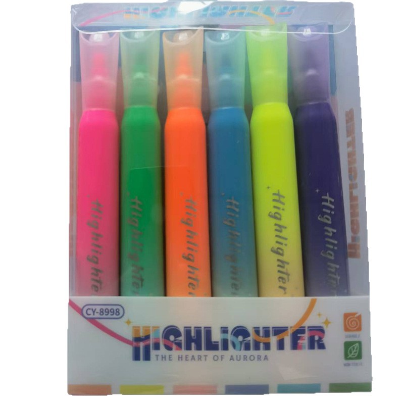 Boleta de lápiz labial, marcador de puntos clave, marcador acuoso de color para la oficina, bolígrafo de cuenta DYI