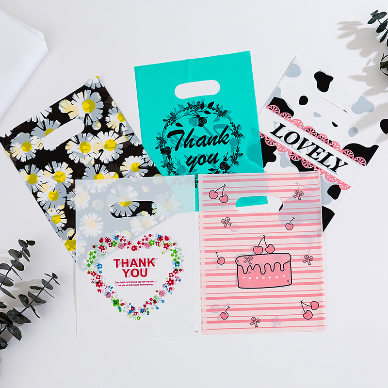 Bolsas de Regalo de Plástico para Comercio Transfronterizo, Bolsas de Mano para Ropa, Venta al por Mayor, 100 Piezas por Paquete