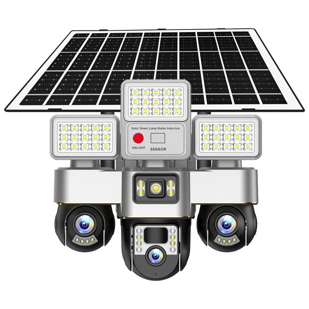 V380pro Solar Street Light Monitoring con tres cámaras de monitoreo