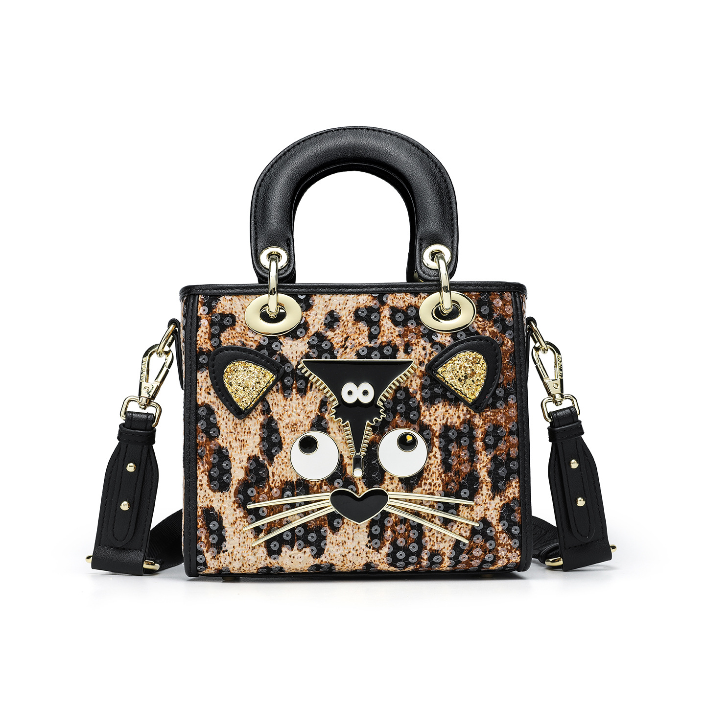 Europa y los Estados Unidos Leopard de alta calidad bolso de mano de mujer bordado con cuentas de estilo Diana nicho de bolso de mujer 2866 #
