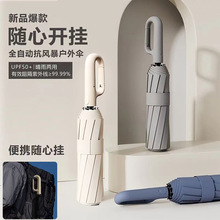 全自动折叠环扣反向雨伞晴雨两用抗风男士遮阳防晒防紫外线广告伞
