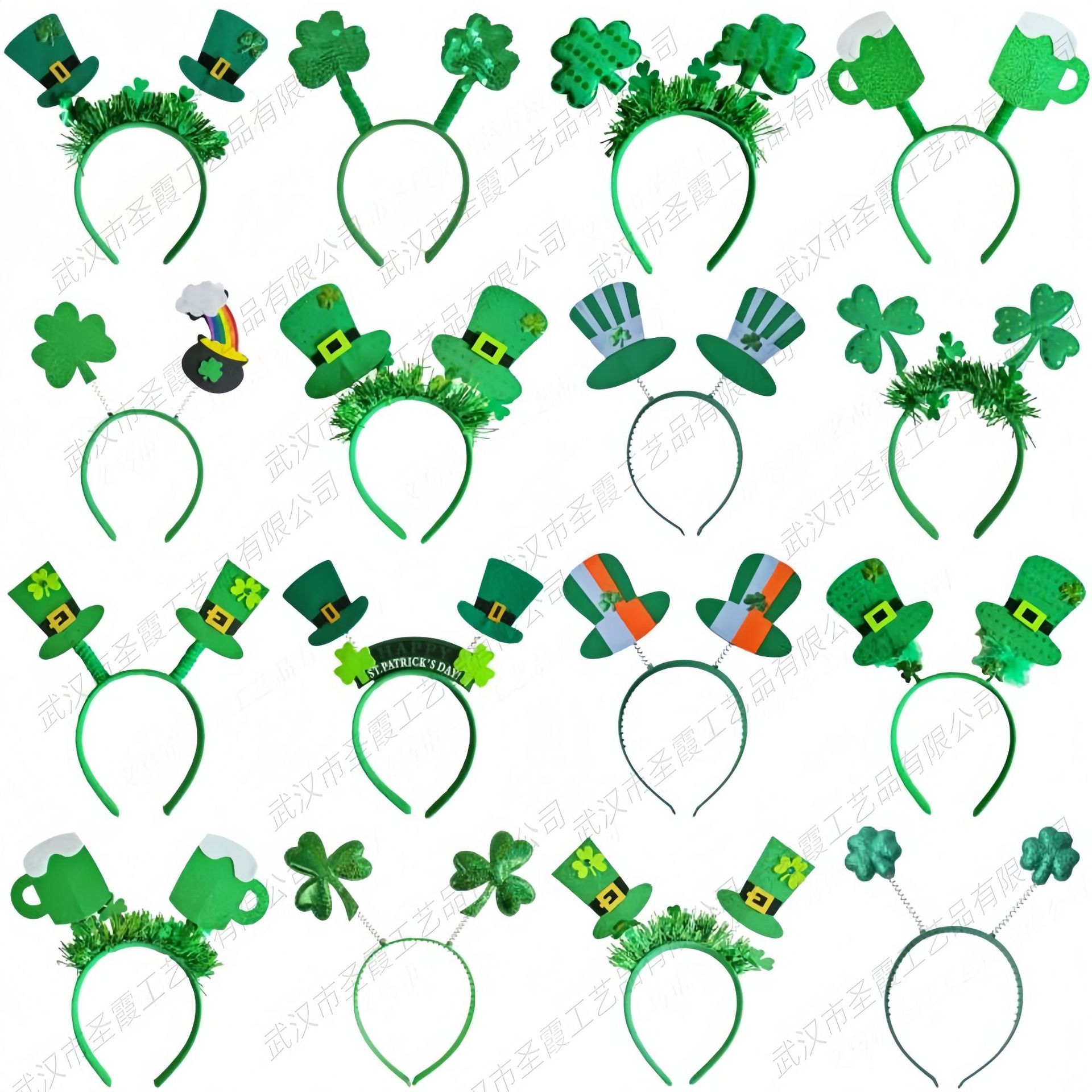 Irish Festival Party Festival Performance Props St. Patrick's Day Shamrock Series Headband Hair Hoop Wholesale
