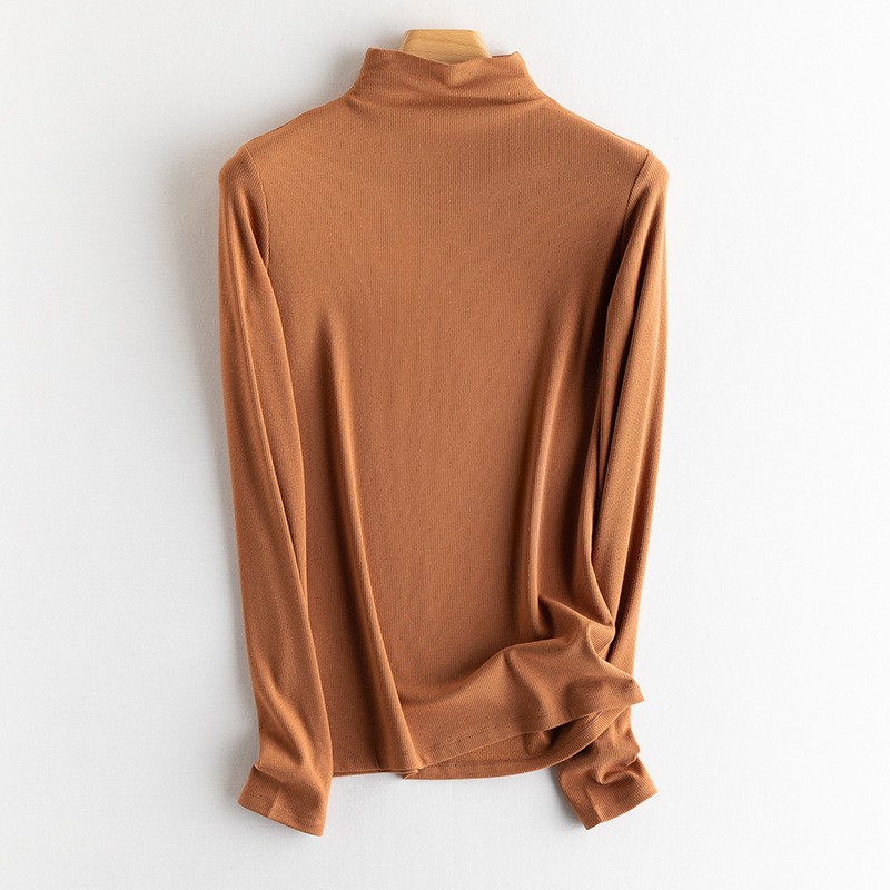 카라멜 하프 터틀넥