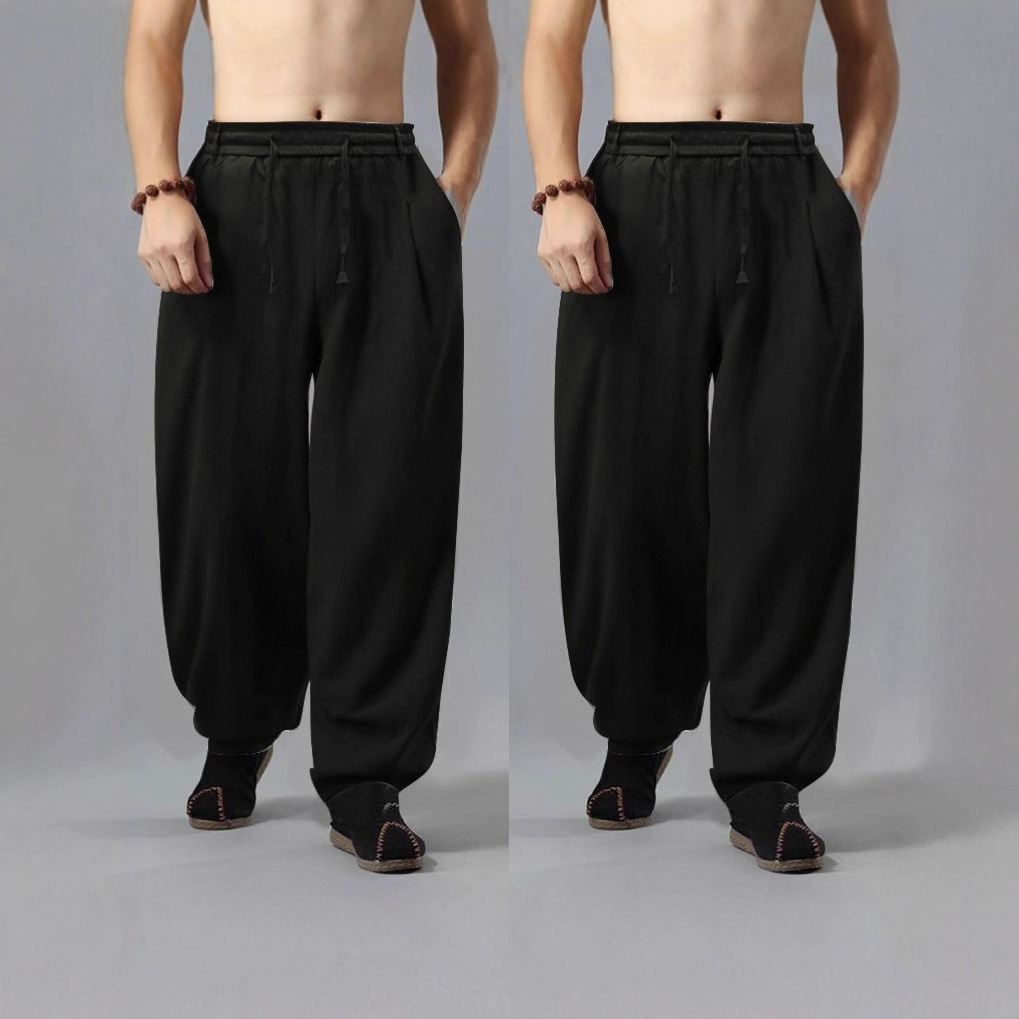 Ice Silk Pants Men's Summer Thin Breathable Drape Straight Casual Pants Trendy Loose Versatile Quick-Dry Harem Pants