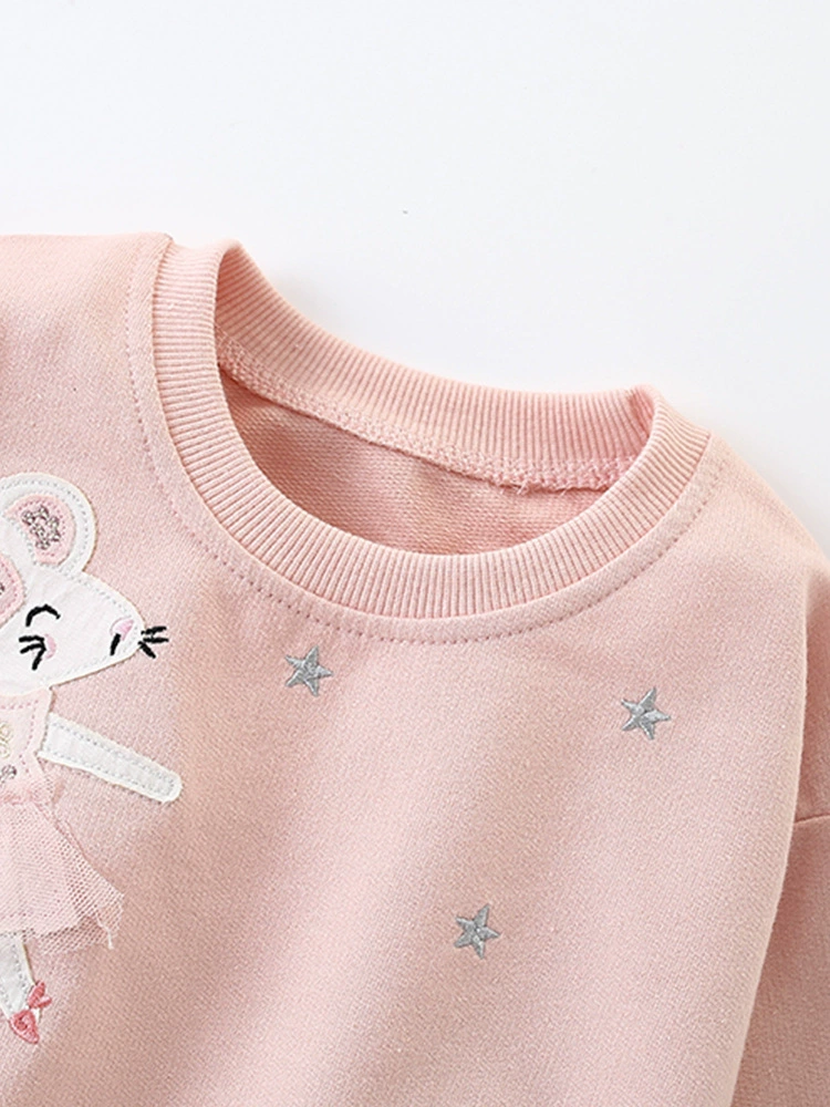 Autumn long-sleeve set (malwee) for girls, tulle hem top + leggings, European casual style