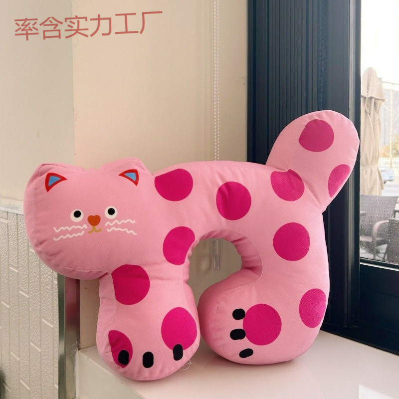 qhins Internet Popular Cute Cat Plush Doll Pillow Living Room Sofa Decoration Bedroom Bedside Cushion Birthday Ceremony