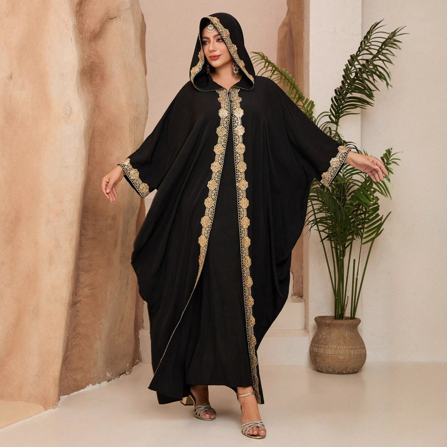 Robe longue brodée ample pour femme, style transfrontalier africain, robe grande taille pour femme_voghion.com