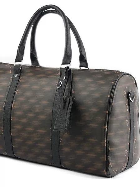 Travel Bag for Women and Men, Large Capacity Black Floral Handbag, Trendy Short-Distance and Long-Distance Business Trip Travel Single-Compartment Crossbody Large Bag