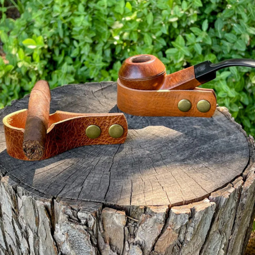 succsyes first layer cowhide pipe rack portable pipe seat portable men's smoking accessories genuine leather pipe seat