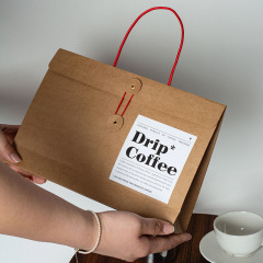 クラフト紙の新しいレトロな手提げ紙袋コーヒークッキーキャンディー雪花ショートニングお土産包装常温手提げ袋