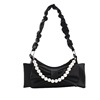 Fresh cute one-shoulder bag with bow, small bag, fashionable shoulder bag, chain from pearl, 2021 collection, Korean style